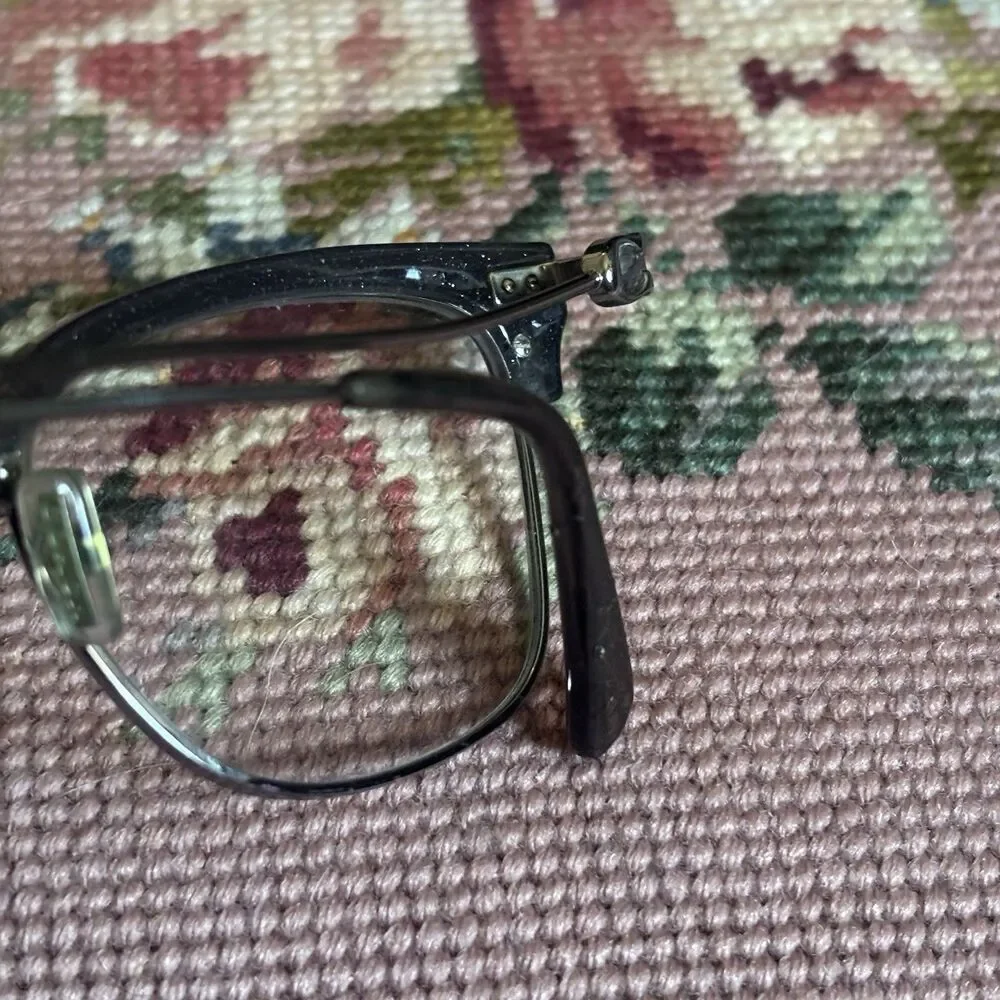COACH 5104B T 9004 gunmetal sparkle logo cat eye eyeglasses frames Retro Whimsy